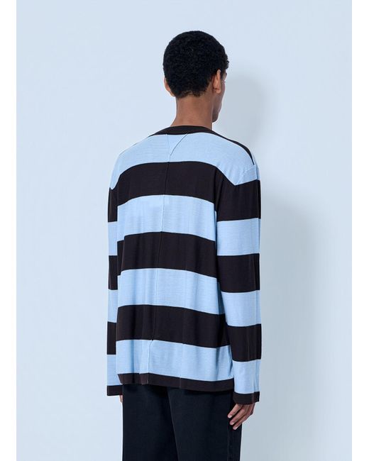 Bottega Veneta Blue Striped Long Sleeve T-Shirt for men