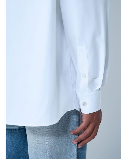 Gucci White Logo Embroidery Button-Down Shirt for men