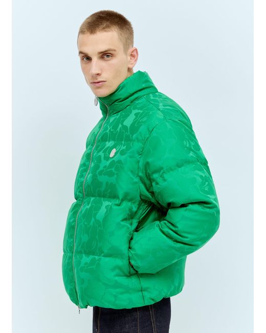 A Bathing Ape Green Camo Puffer Down Jacket for men