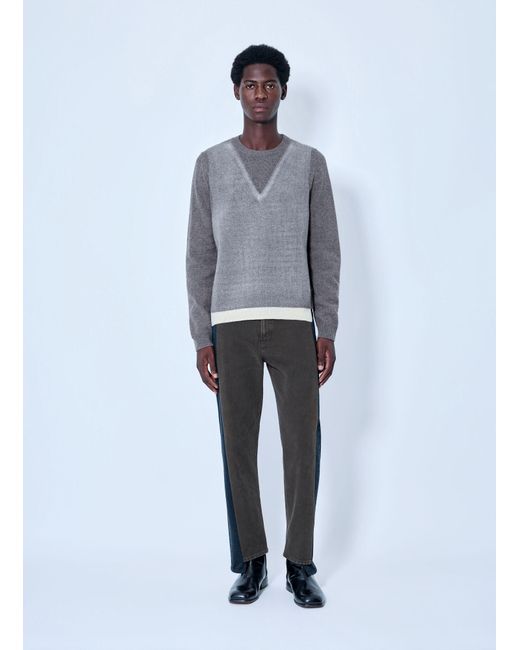 Maison Margiela Gray Fused Knit Sweater for men