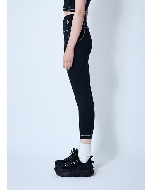 Moncler Blue Logo Patch Leggings