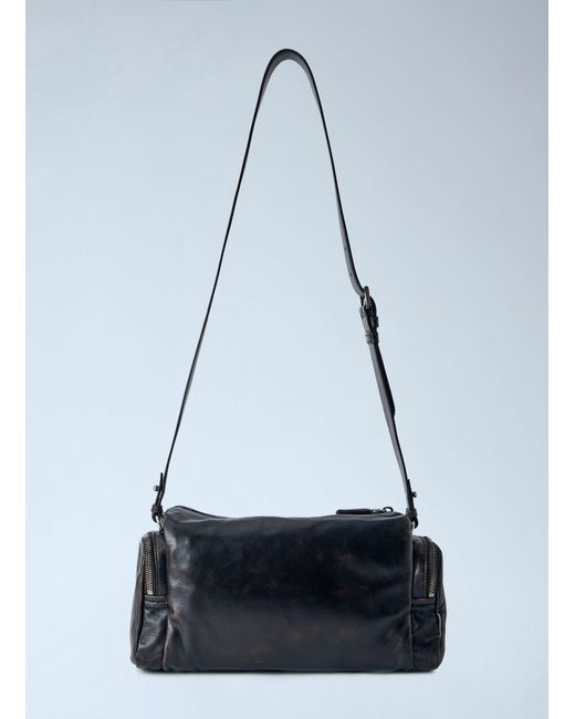 Prada Blue Distressed Nappa Leather Shoulder Bag for men