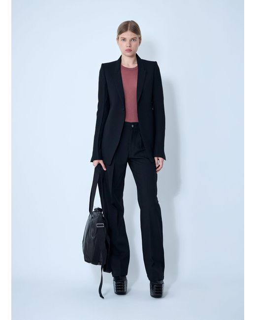 Rick Owens Blue Extreme Soft Single-Breasted Blazer