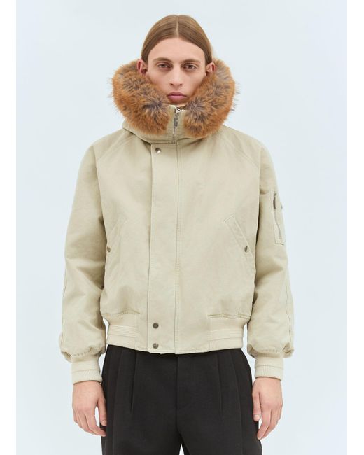 Burberry Natural Faux-Fur Trim Bomber Jacket for men