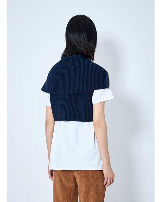 Moncler Blue Zip-Front Knit Vest