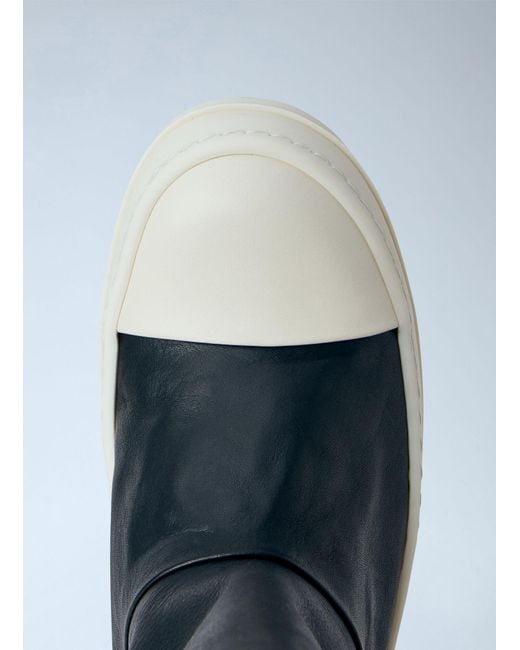 Rick Owens Blue Tower High Leather Boots