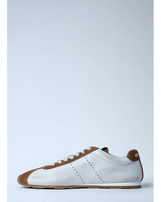 Miu Miu White Plume Sneakers