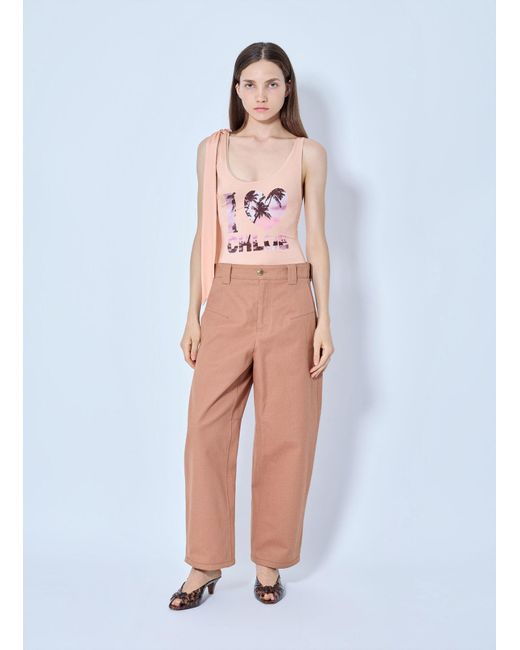 Chloé Pink Wide-leg Barrel Trousers