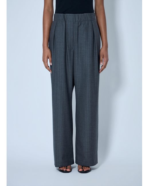 Jil Sander Blue Pinstripe Wide-Leg Trousers