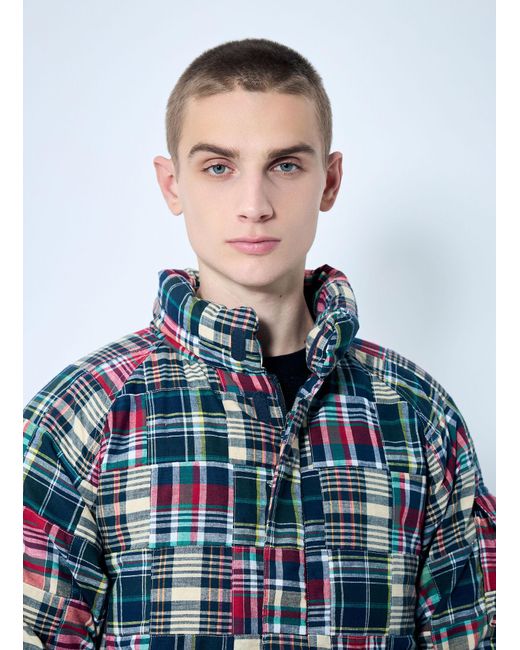 Thisisneverthat Blue Patchwork Multi Pocket Down Jacket for men
