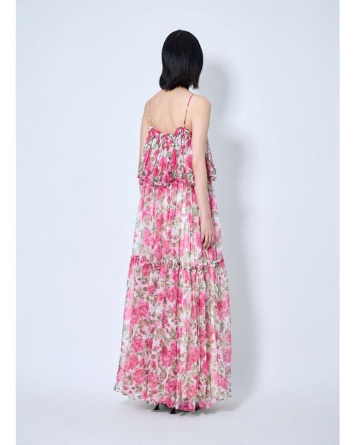 Chloé White Long Silk Muslin Dress