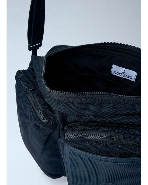 Stone Island Blue Utility Shoulder Bag for men