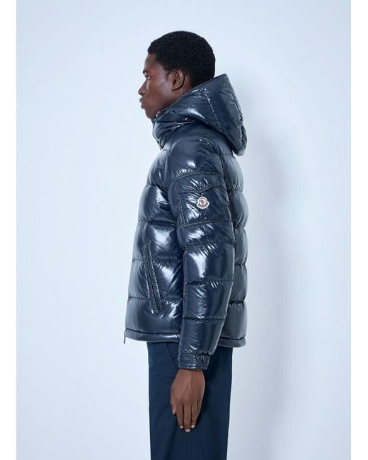 Moncler Blue Maya Hooded Short Down Jacket for men