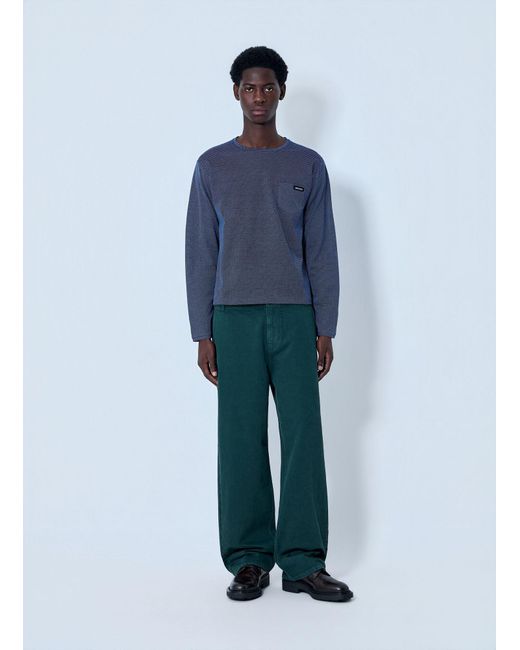 Miu Miu Blue Textured Long Sleeve Top for men