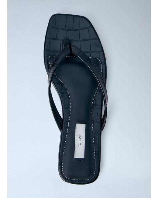 Totême  Blue Leather Flip Flops