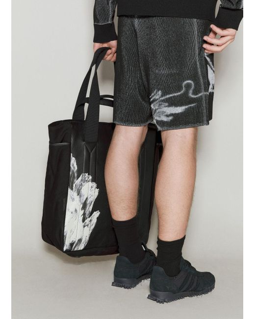 Y-3 Brown Graphic Print Tote Bag