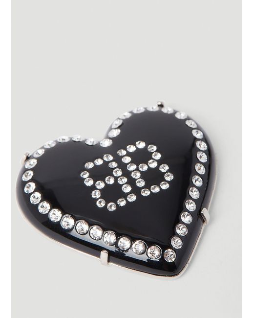 Balenciaga White Heart Logo Earrings