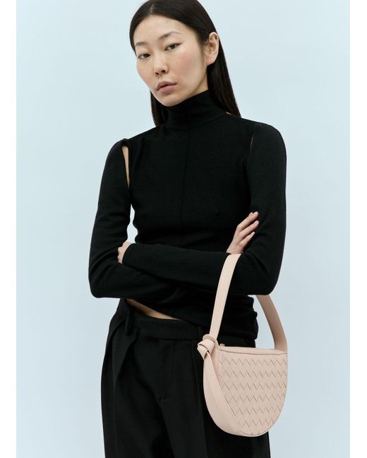 Bottega Veneta Black Mini Sunrise Shoulder Bag