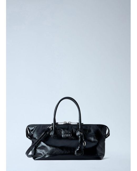 Miu Miu Blue Leather Top Handle Bag