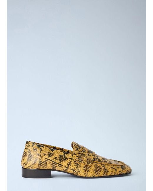 Dries Van Noten White Python-print Leather Loafers