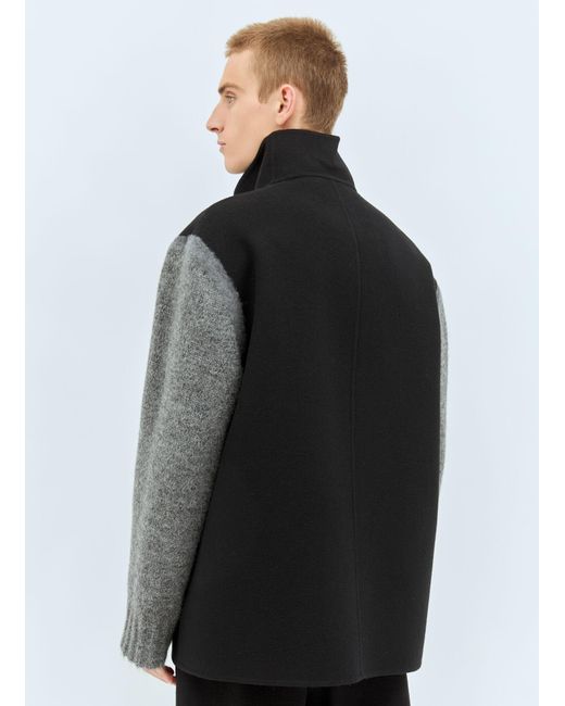 Jil Sander Black Knit-Sleeves Wool Jacket for men