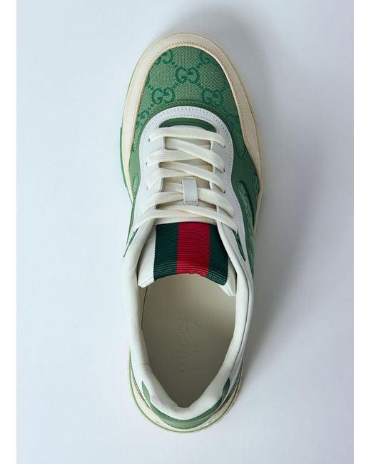Gucci Green Re-Web Gg Canvas & Leather Sneaker for men