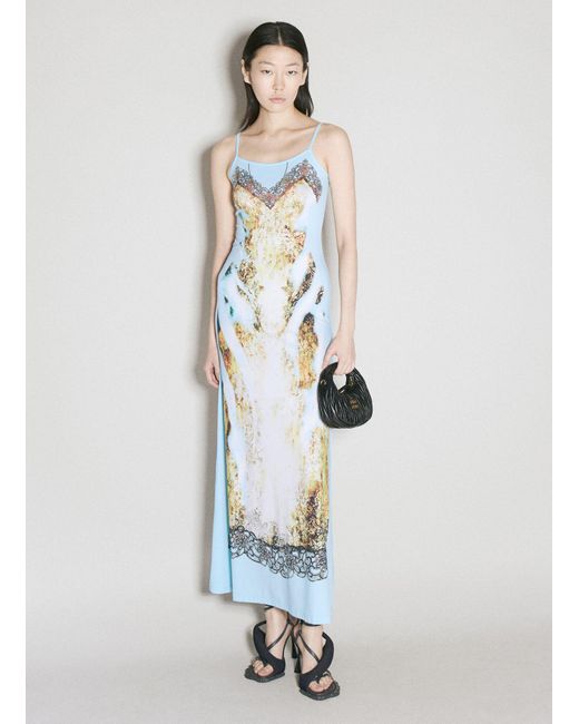 Y. Project White Lace Print Maxi Dress