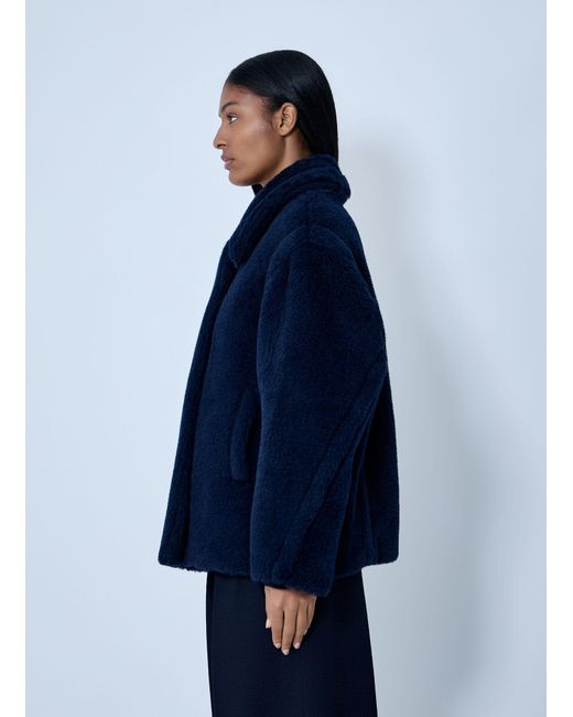 Max Mara Blue Wool-And-Silk-Blend Coat