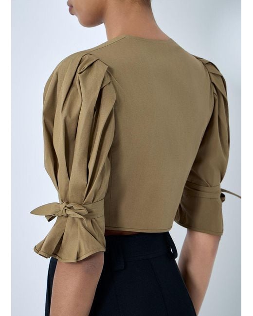 Chloé Blue Chloé Structured Cropped Blouse