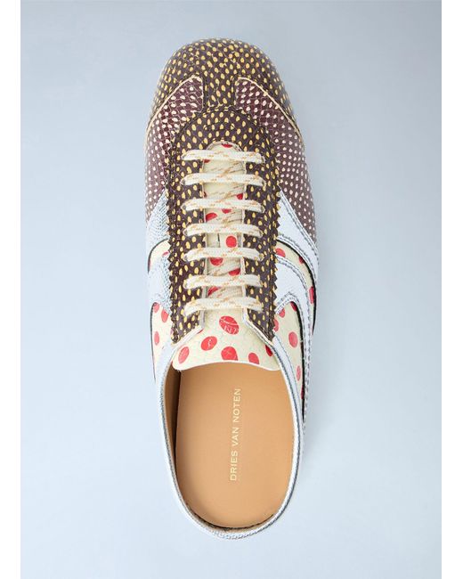 Dries Van Noten White Textured Slip-On Sneakers