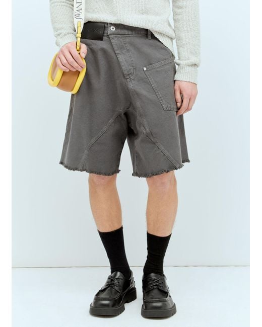 J.W. Anderson Gray Twisted Workwear Bermuda Shorts for men