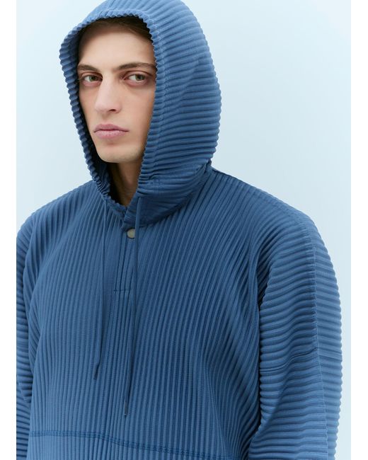 Homme Plissé Issey Miyake Blue Monthly Colors: December Hooded Sweatshirt for men