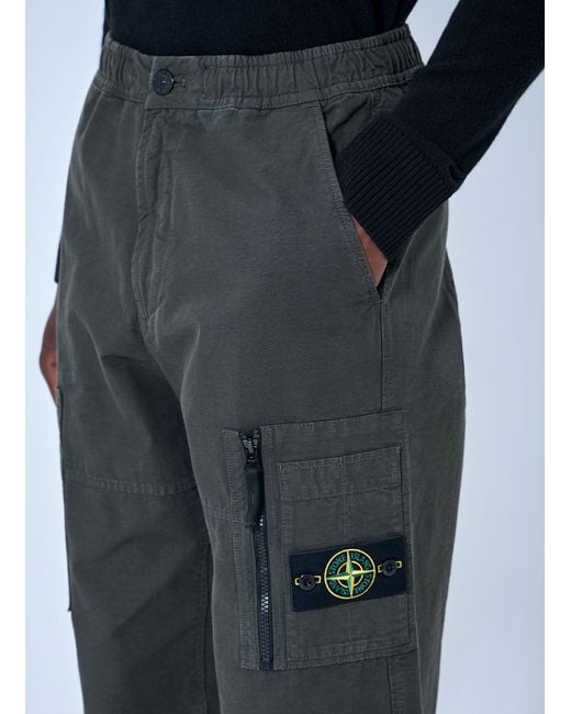 Stone Island Blue Cargo Utility Pants for men