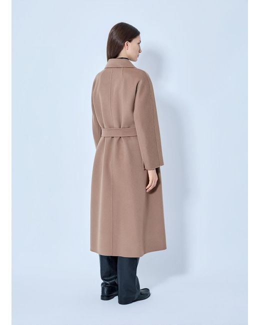 Max Mara Blue Belted Wool Blend Coat