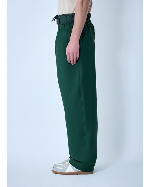 Lacoste Green Wide-Leg Drawstring Trousers for men