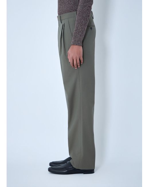 Prada Gray Wide-Leg Wool Pants for men