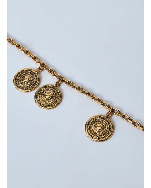 Saint Laurent Blue Metal Charm Necklace