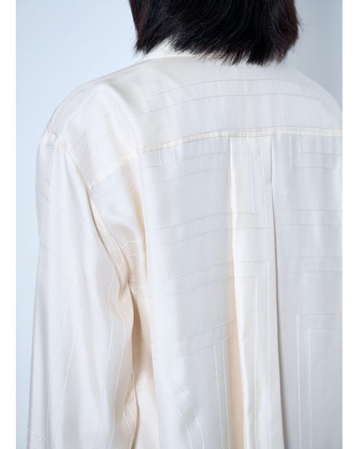 Totême White Monogram Silk Pj Shirt