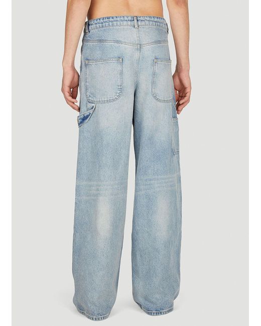 パンツ courreges Dirty Blue Baggy Jeans Courreges Women's Courrèges Dirty Blue Denim Baggy Pants in