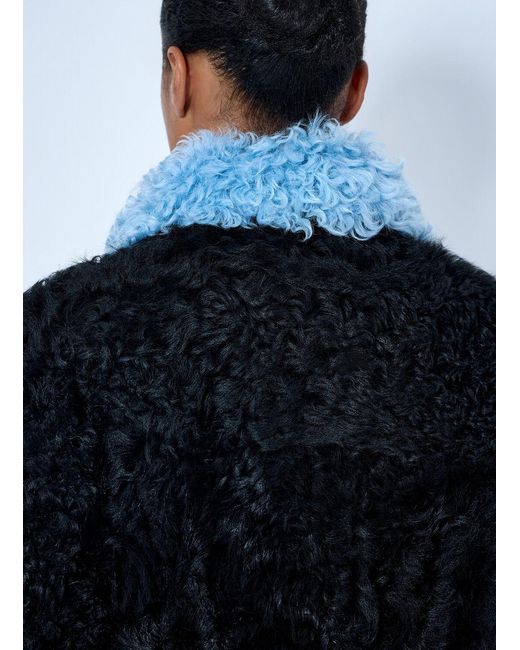 Marni Blue Curly Shearling Jacket