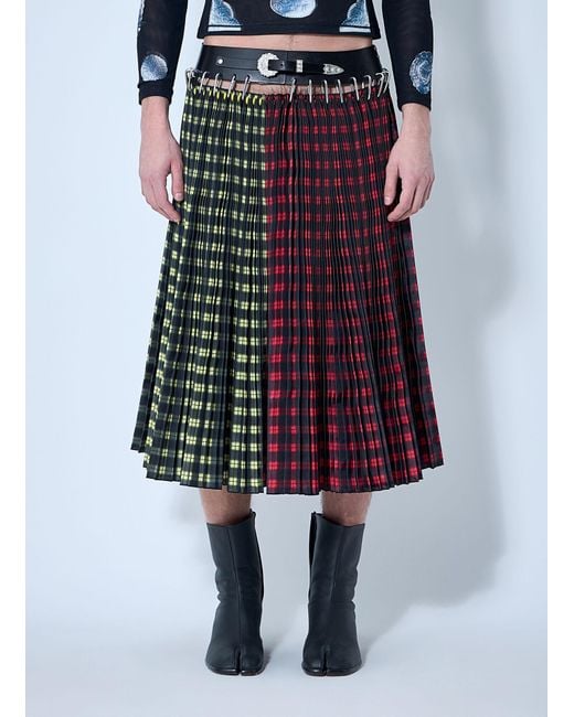 Chopova Lowena Red Split Carabiner Midi Skirt