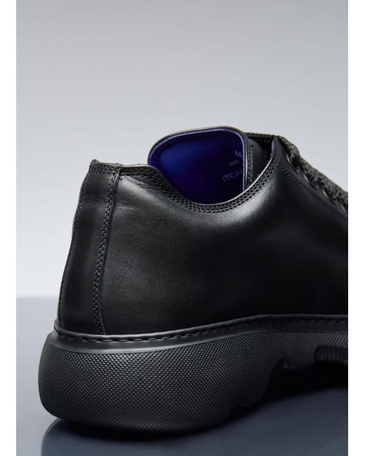 Burberry Gray Ranger Leather Sneakers for men