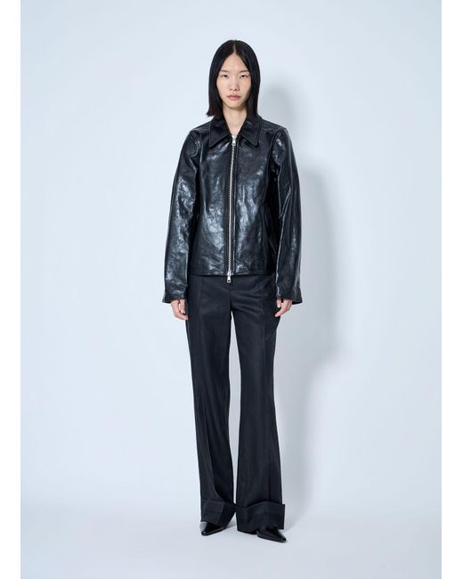 Our Legacy Blue Mini Top Dyed Leather Jacket