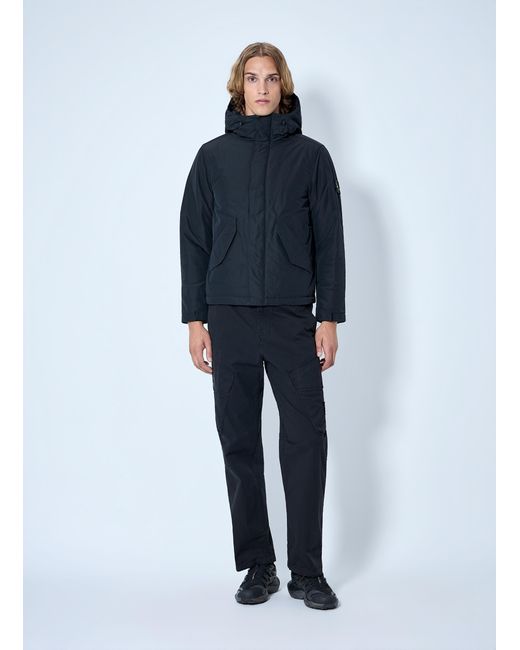 Stone Island Blue Hooded Jacket With Patch Detail for men