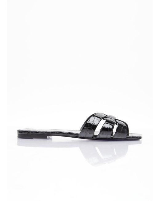 Saint Laurent White Tribute Sandals