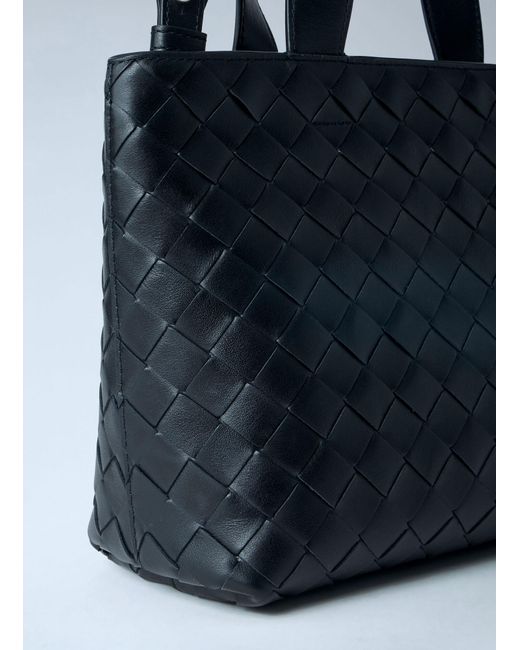 Bottega Veneta Blue Mini Intrecciato Zipped Tote Bag for men