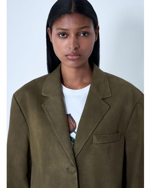 Marni Green Suede Single-Breasted Blazer