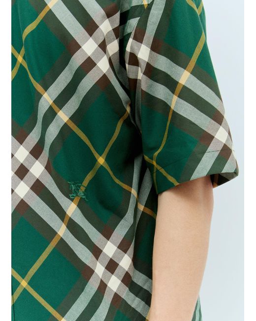 Burberry Green Check Short-sleeve Shirt for men
