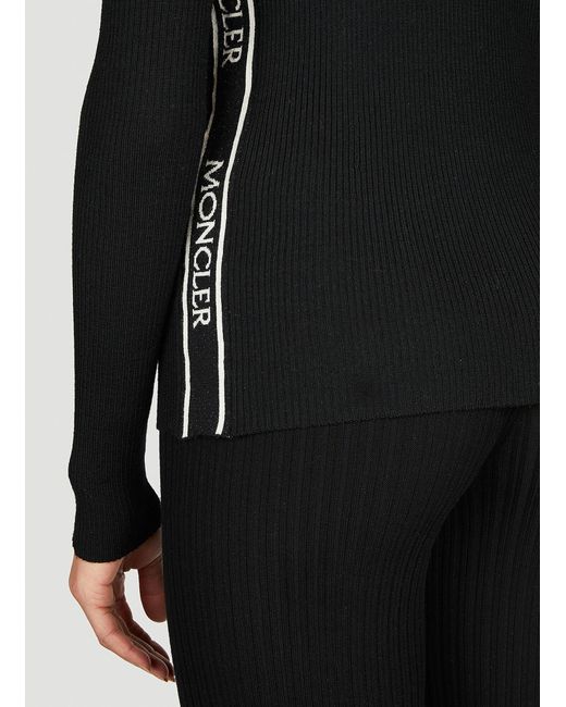 Moncler Black Logo Jacquard Sweater