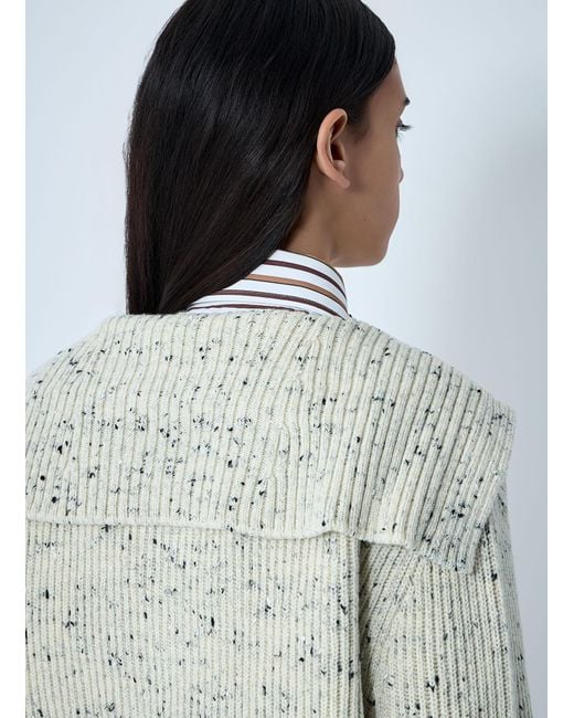 Bottega Veneta Gray Wool English Rib Cardigan